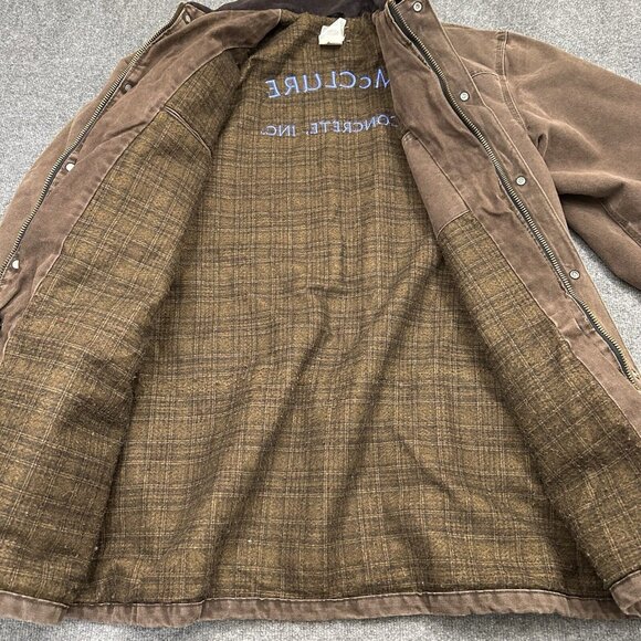 VTG Carhartt C52 CHT Duck Canvas Blanket Lined Chore Barn Coat Jacket XL TALL - Picture 3 of 13